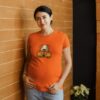 maternity halloween shirt sleeve tshirt with moon and pumpkins