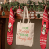 rudolph eats the naughty list canvas tote