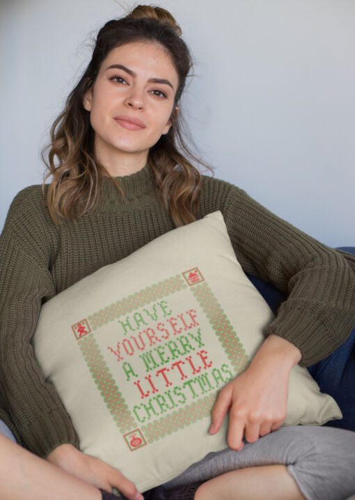 a merry little christmas pillow cover